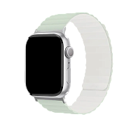 Ремешок магнитный силиконовый uBear для Apple Watch 38/40/41/42mm (S/M, салатовый/белый)