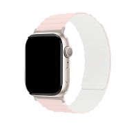 Ремешок магнитный силиконовый uBear для Apple Watch 38/40/41/42mm (S/M, розовый/белый)