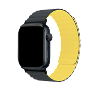 Ремешок магнитный силиконовый uBear для Apple Watch 38/40/41/42mm (S/M, черный/желтый)