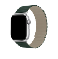 Ремешок магнитный силиконовый uBear для Apple Watch 42/44/45/49mm (M/L, зеленый/серый)